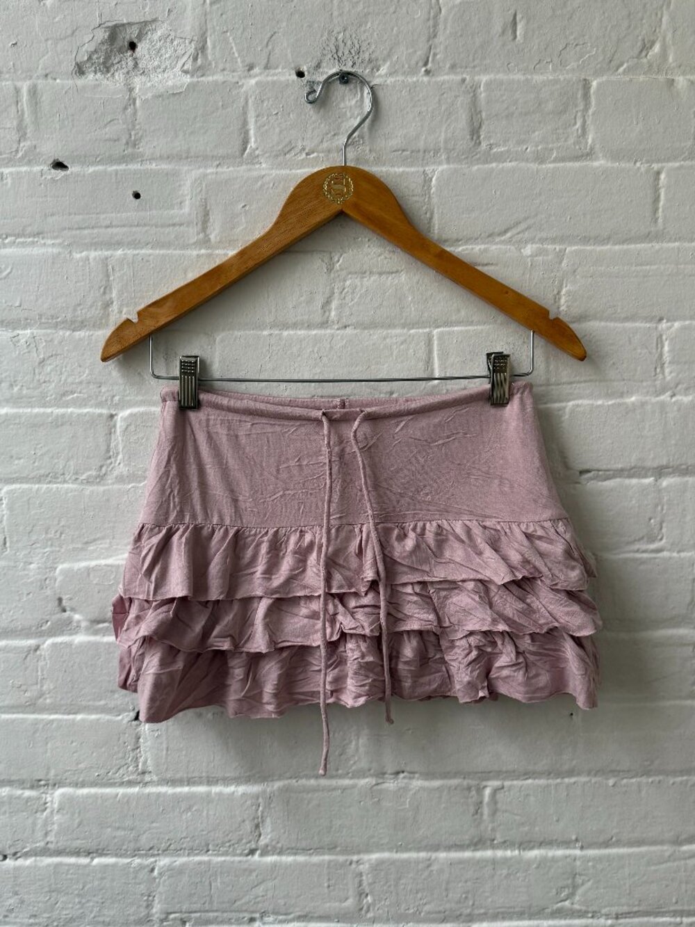 Pink Ruffle Mini Skirt XS Y2K Coquette Soft Girl